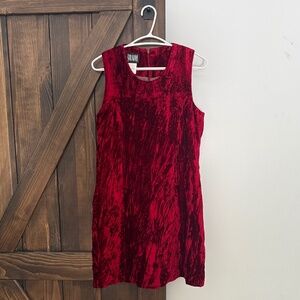 Vintage red Surabaya paris velvet dress made in France